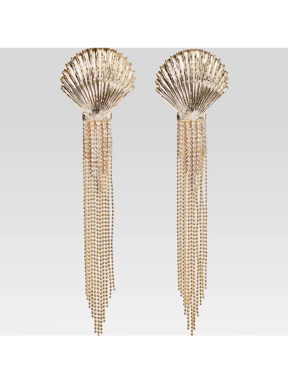 NIB RETROFETE SHELLONA EARRINGS Shiny Gold